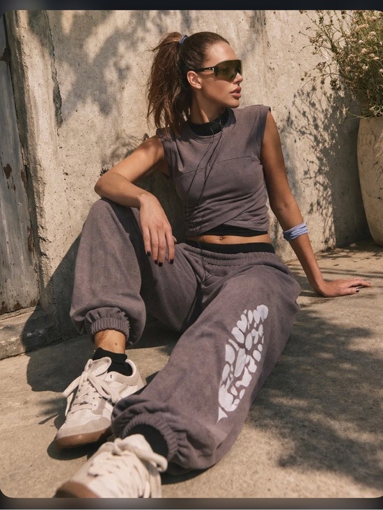 free people movement Pants - Free People Crossover Grey Set NWT